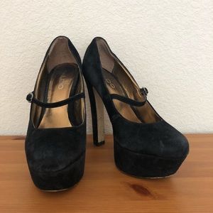 ❤️Aldo Black Platform Heel Mary Jane Heels Sz 37❤️